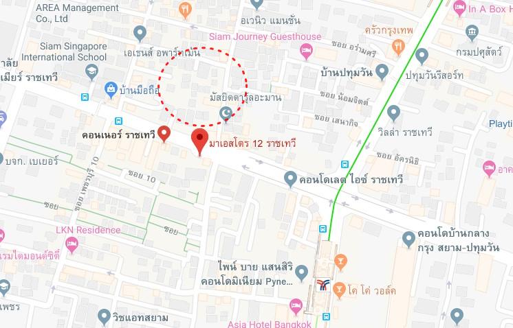 แผนที่ PARK ORIGIN Ratchathewi (ปาร์ค ออริจิ้น ราชเทวี)